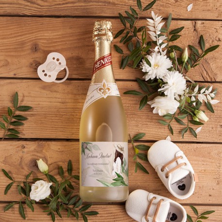 WINO musujące bezalkoholowe na Baby Shower Z IMIENIEM Boho Mama 750ml