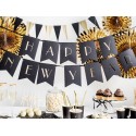 BANER girlanda na Sylwestra Happy New Year 15x170cm CZARNO-ZŁOTY