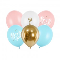 BUKIET z balonów na Baby Shower Boy or Girl MIX 6szt