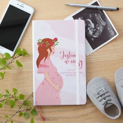 NOTATNIK ciążowy Z IMIENIEM kwiaty Różowa 80 kartek czystych