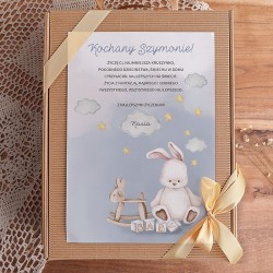 PREZENT na Baby Shower dla dziecka Z IMIENIEM Termofor, skarpeteczki, gryzak Mega Box