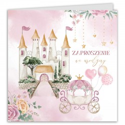 ZAPROSZENIA na Urodziny dziewczynki Zamek Księżniczki 10szt (+koperty)
