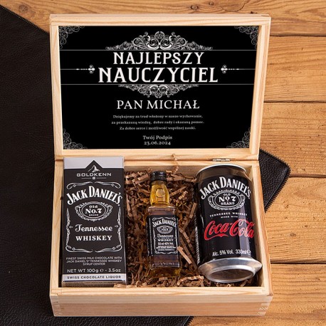 PREZENT dla Nauczyciela w skrzynce Z PODPISEM Jack Daniels PREMIUM