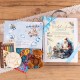 PREZENT na Święta dla małego dziecka Z PODPISEM Zestaw kreatywny z notesem i kredkami dla dzieci Niebieskii