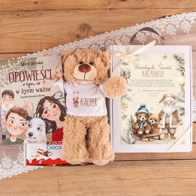 PREZENT dla małego dziecka na Święta Z PODPISEM Maskotka z personalizacją i książka