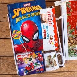 PREZENT dla chłopca na Święta Z IMIENIEM Zestaw Spider-Man z książką i klockami LEGO