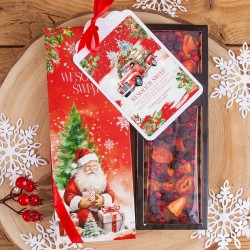 CZEKOLADA świąteczna ręcznie robiona w pudełku Z PODPISEM DUŻA 25cm (+wstążka) Czerwona