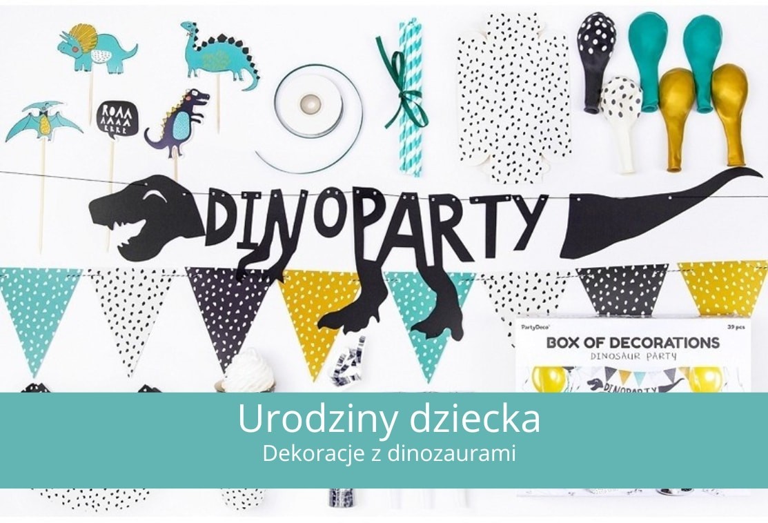 Urodziny dla dziecka: zestaw dekoracji urodzinowych dinozaury