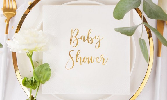 Dekoracje stołu na Baby Shower