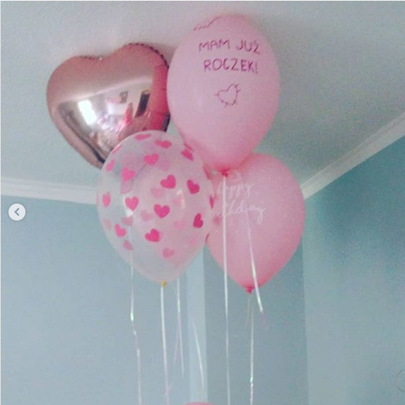 Balony na Roczek dziewczynki różowe